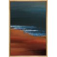 thumbnail image 3 of IDEA4WALL Framed Canvas Wall Art Abstract Dark Red & Blue Block Prints Home Artwork Decor Contemporary Relax/Calm Landscape Paint for Living Room, Bedroom, Dining Room - 24"x36" Natural, 3 of 5