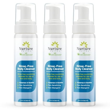 Nurture Valley Rinse-Free Body Wash, Waterless Foaming Cleansing Body Wash for Elderly, 8 oz, 3-Pack