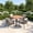 Walnut Table-Wheat Cushion, variant on Vicllax 5 Pieces Outdoor Patio Dining Set, 38" Black Square Table with storage shelf and 4 Rattan Chairs with Soft Gray Cushions