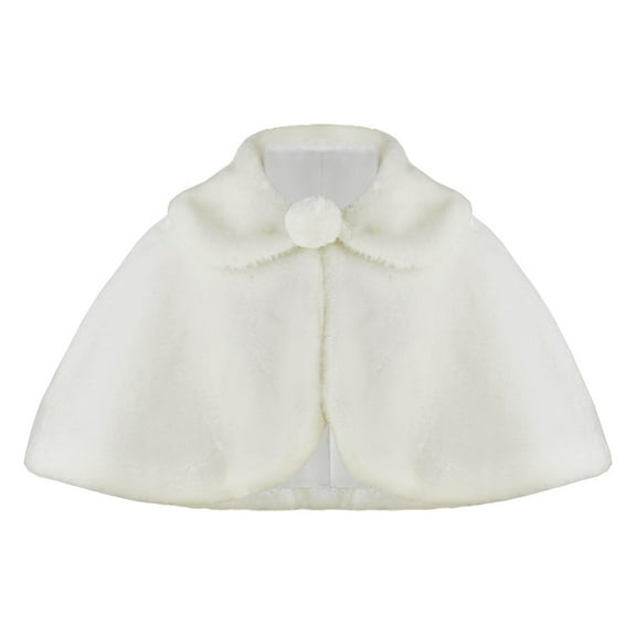Mercatoo Little Girls Cozy Faux Fu𝐫 𝐁olero Shru𝐠 𝐒hawl Wra𝐩s Princess Cape Cloak Kids Girls Dress Coat Part𝐲 Dress Up Jacket