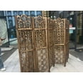 thumbnail image 4 of 2025 New Rustic Wood Room Divider - 67" Farmhouse Privacy Screen with Floral Cutouts, Folding Partition for Christmas Home Decor, Wood Carved Design for Home Office, Bedroom,Garden & Terrace, 4 of 4