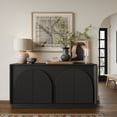 thumbnail image 6 of win2win 65" Fluted Sideboard Buffet Cabinet with Storage, Modern Credenza, Black, 6 of 10