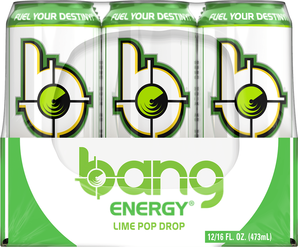 Bang Energy Drink, Lime Pop Drop, 16 fl oz, 12 Cans