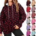 Rlmidhb Valentine's Day Hooded Sweatshirts Love Heart Women Loose