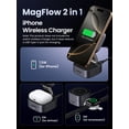 thumbnail image 3 of UGREEN MagFlow Magnetic Foldable Charging Station, 2-in-1 Fast Wireless Charger Compatible with iPhone 16 15 14 13 12, Airpods3 2 Pro (No AC Adapter), 3 of 5