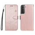 thumbnail image 2 of SaniMore for Samsung Galaxy S22 6.1" 2022 Case, PU Leather Skin with Embossed Cat Flip Magnetic Cover Card Slots Kickstand Detachable Lanyard Full Around Wallet Case for Galaxy S22, Rosegold, 2 of 10