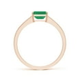 thumbnail image 2 of ANGARA Natural East West Emerald-Cut Emerald Solitaire Ring with Diamond Accents in 14K Rose Gold for Women (Size-6x4mm) | May Birthstone, Anniversary, Jewelry Gift for Women | Natural Emerald Ring, 2 of 11
