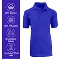 thumbnail image 3 of Boy's Short Sleeve School Uniform Pique Polo Shirts (Big Boys), 3 of 5