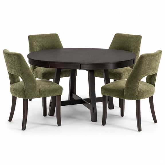GOMYHOME 5 Piece Extendable Round to Oval Dining Set