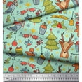 thumbnail image 2 of Soimoi Cotton Duck Fabric Gift Box,Snowman & Tree Christmas Printed Fabric 1 Yard 56 Inch Wide, 2 of 3