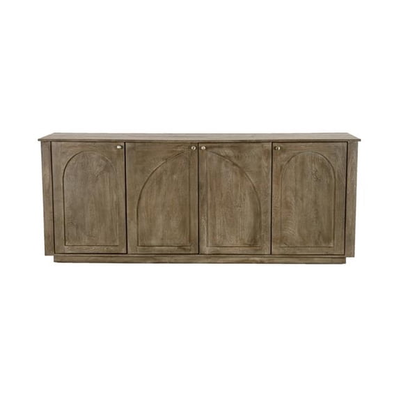 Archie Contemporary Sideboard 4-Door Finished in North Creek Brown Solid Wood