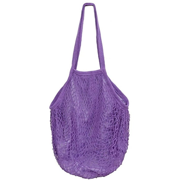 Reusable Cotton Mesh Grocery Bags Foldable Long Handle Net Tote Bags for Farmers Market Shopping, Fruit and Vegetable Bags