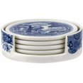 thumbnail image 5 of Spode Blue Italian 4 Piece Ceramic Coasters with Holder, 5 of 5