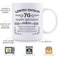thumbnail image 6 of 70th Birthday Gifts for Women Men - 11 oz Coffee Mug - 70 Year Old Present Ideas for Mom, Dad, Wife, Husband, Son, Daughter, Friend, Colleague, Coworker (70th Birthday Gift), 6 of 6