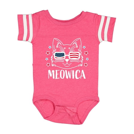 

Inktastic 4th of July Meowica Cat in Flag Sunglasses Gift Baby Boy or Baby Girl Bodysuit