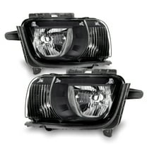 AKKON - For Black 2010 2011 2012 2013 Chevy Camaro Headlights Front Headlamps Pair Replacement Left Right