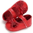 thumbnail image 5 of Baby Girl Shoes Mary Jane Flats with Bowknot Non-Slip Toddler First Walkers Infant Dress Shoes, 5 of 6