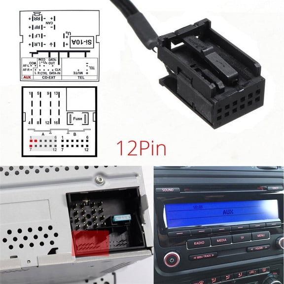12Pin Bluetooth AUX-in Audio Music Adapter For BMW X5 X3 Z4 E83 E85 E86 E39 E53