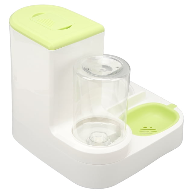 Bebedero para gatos y mascotas, comedero para comida con recipiente para comida de 2,2 l, dispensador de agua automático para perros de 1 l, comedero para comida, color verde