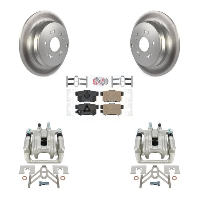 Transit Auto Rear Disc Brake Caliper Coated Rotors and Ceramic Pads Kit for Car 2005-2006 Honda CR-V KCG-101096N