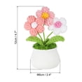 thumbnail image 2 of Uxcell Crochet Flowers Potted, Handmade Knitted Mini Potted Plants Puff Knitting Artificial Flowers, Pink White, 2 of 6