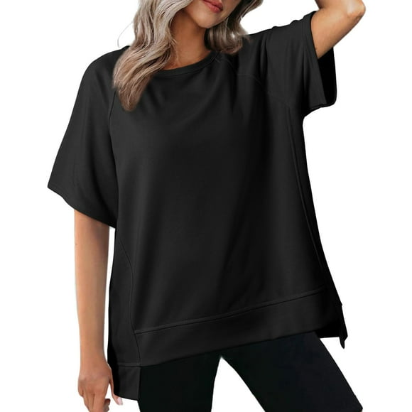 Womens T Shirts Short Sleeves Crew Neck Basic Tees Spring Clothes Cute Tops for Women