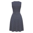 thumbnail image 6 of Hduncf Women's Casual Dresses Trendy Waistline Round Neck Sleeveless Striped High Waisted A Line Bodycon Dresses Black L, 6 of 7