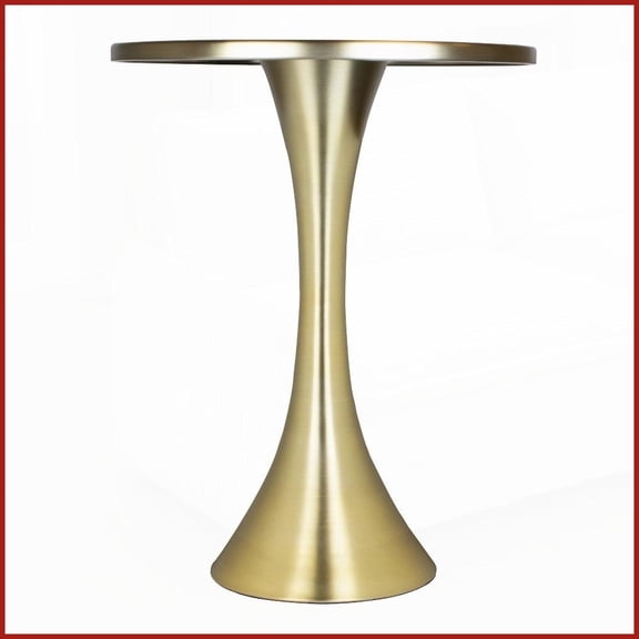 Lenuxe 24” Gold Metal Coffee Table - Contemporary Seamless Design Accent Table for Living Room, Sturdy Spun Metal