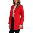 thumbnail image 5 of INSPIRE CHIC Women's Shawl Collar Single Breasted Mid-Thigh Overcoat XL Bright Red, 5 of 7