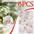 thumbnail image 6 of Cheapark 6-Piece 3.1 Inch Christmas Transparent Gold Glitter Balls - Ornament Set for Christmas Tree, Festive Hanging Decor, 6 of 6