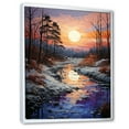 thumbnail image 2 of Designart "Dusk by the Lake II" Cottage Floater Framed Canvas Print, 2 of 7