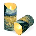 thumbnail image 2 of 2 PCS Tilted Flameless Candles Flickering LED Lights Battery Operated Candles with Remote Timers for Holiday Decor Black Cat Walking Fields, 2 of 7
