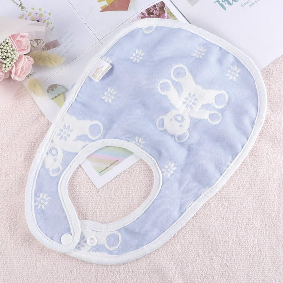 HINTRMENT Baby Dining Bibs with Snaps U Shape Cotton Drool Absorption 1Set 11.8x7.9in