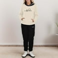 thumbnail image 4 of Women's Casual Sportswear Set Rompers with Open Legs Heartbeat Frequency Print Hoodie Wedding Pant Suits Petite Size Tracksuit Fashionable Clothing, 4 of 6