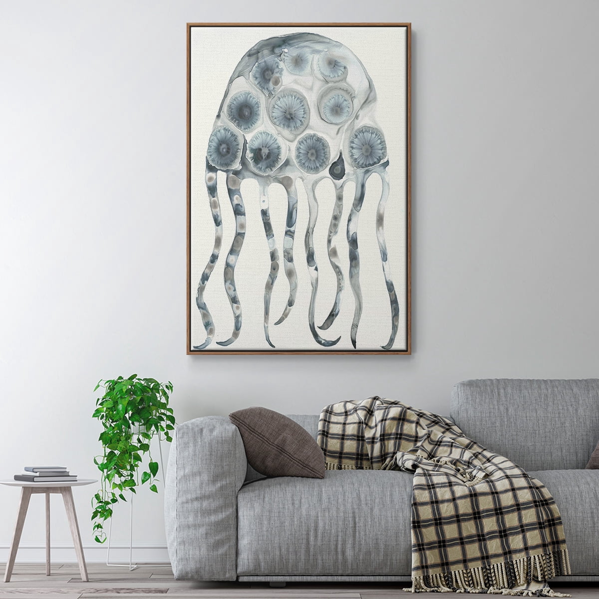 Silver Jelly Framed Premium Gallery Wrapped Canvas - Ready to Hang - 25 x 37 - Walnut Floating Frame