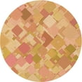 thumbnail image 1 of Ahgly Company Tapis Rond Lavable en Machine Intérieur Transitionnel Jaune Orange, 8 Pieds Rond, 1 of 7