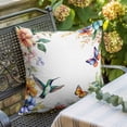 thumbnail image 5 of Spring Flowers Bird Throw Pillow Cover Hummingbird Butterfly Cotton Linen Cushion Cover Throw Pillow Case with Invisible Zipper for Couch Sofa Bed Chair Car 24x24 Inch, 5 of 9