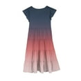 thumbnail image 4 of XQYLOS Girls Ombre Gradient Dress Flowy A-Line Silhouette Double-Layer Sleeve Summer Casual Dress for Juniors 6-15Y Breathable Beach Vacation Dress, 4 of 4