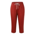 thumbnail image 4 of Sweatpants Women Capri Yoga Pants Loose Workout Joggers 2026 Summer Drawstring Pants Workout Activewear Jogger Red 2XL, 4 of 6