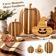 thumbnail image 5 of QLUEWX Halloween Wooden Pumpkin Charcuterie Board, Shaped Serving Platter Cutting Board for Cheese Fruit Appetizer Holiday Table Decor, 5 of 5