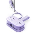 thumbnail image 1 of Regleta de alimentación ORICO de 4 pies, color morado, con 4 tomas de corriente alterna, 2 USB-A y 1 USB-C, 1 of 8