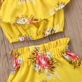 thumbnail image 2 of Aunavey Kids Girl Summer Floral Halter Ruffled Outfits Tops+Shorts 2PCS-Set, 2 of 5