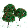 thumbnail image 4 of 2.7 '' Conjunto de tren Paisaje Modelo Árbol con flores rojas - 20PCS, 4 of 6