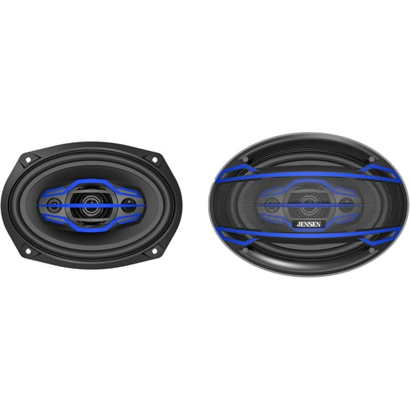 Jensen JS6904 6x9 inch 4-Way Car Speakers, 200W Peak, 58mm Mylar Midrange & Two 20mm Piezo Tweeters