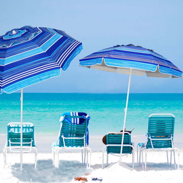 AMMSUN 6.5ft Heavy Duty Beach Umbrella with UPF50+ Protection photo 4