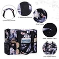 thumbnail image 6 of HAWEE Utility Zippered Tote Bag with Laptop Compartment and Luggage Sleeve for Nursing Work Travel 15 Pockets Water Repellent Commuter Bag, Hibiscus, 6 of 7