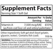 Carlson Labs Vitamin A Natural Softgels, 25,000 IU, 250 Ct
