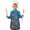 Fireman and Extinguisher, variant on Fireman and Uniform Blue Pattern Teens Aprons, Adjustable Neck Strap, Toddler & Teens Aprons for Cooking & Baking, 19x23.6 Inches