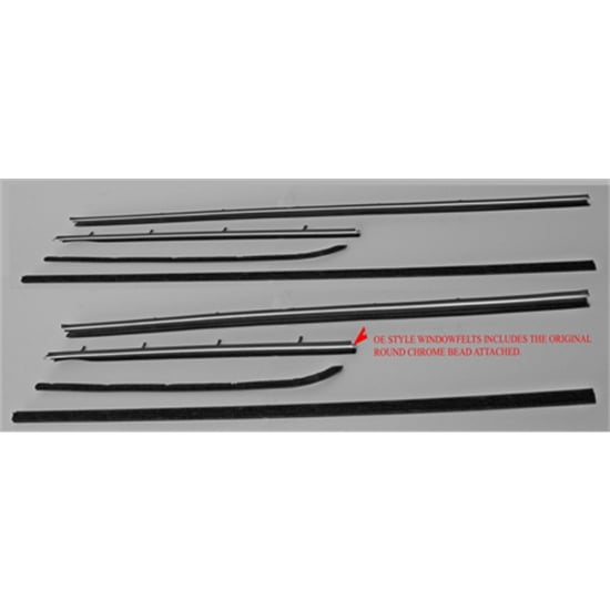 Repops CA166A Interior 8-Piece Window Felt Kit, 1968-69 Camaro Coupe