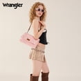 thumbnail image 6 of Wrangler Rhinestone Denim Canvas Crossbody Shoulder Bag for Women Bling Handbag, Pink, 6 of 8